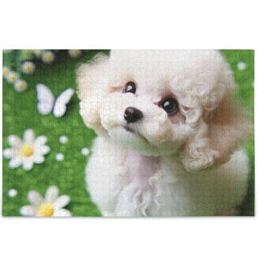 Imagem de Quebra-cabeça de cachorro fofo, 500 peças, presentes de jogos tecnológicos, exclusivos, pintura artística personalizada, 52 x 37,8 cm