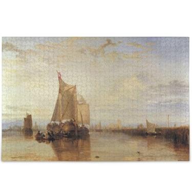 Imagem de J. M. W. Turner Pintura Barco Paisagem Marítima Quebra-cabeças 1000 Peças Adultos Amigos Família Jogos Presentes Difíceis Quebra-cabeça Arte Arte Animal Print, 75 cm x 50 cm