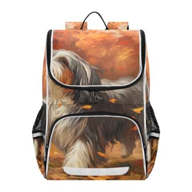 Imagem de Joisal Kids Backpack Girls Students Large Back to School Bag Personalized Shaggy Dog Autumn Maple Forest Book Bag Toddler Elementary Boys Backpacks Cool Capacity 18L
