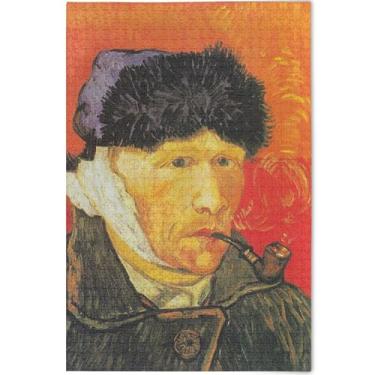 Imagem de Vincent Vangogh Quebra-cabeças autorretrato 500 peças para adultos arte animal quebra-cabeça paisagem personalizado família elefantes brancos, presentes, 52 cm x 37,8 cm
