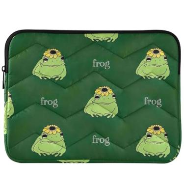 Imagem de Capa para laptop Frog Cartoon Animal para MacBook Air 13 manga universal 13-14 polegadas capa para laptop inchada