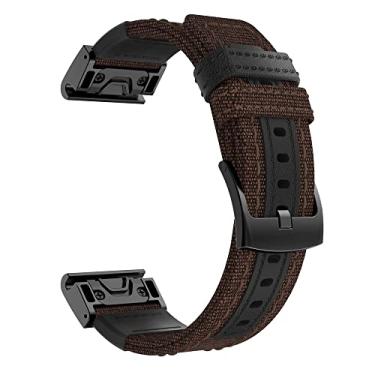 Imagem de BKUANE Pulseira de relógio inteligente Garmin Fenix 6X 6 Pro 7X 7 5X 5 Plus 3HR MK2 para relógio inteligente Garmin Fenix 6X 6 Pro 7X 7 5X 5 Plus 3HR MK2 Cinto colorido Forerunner 935 (marrom,