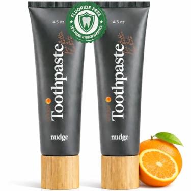 Imagem de Nudge Pasta de dente 10% nano hidroxiapatita, Remin+ com vitamina E, sem flúor, sem SLS, ajuda a relembrar o esmalte, auxilia no alívio da boca seca e dentes sensíveis, laranja, 113 g (pacote com 2)
