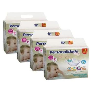 Imagem de Fralda Personalidade Baby Total Care 4 Pacotes Tamanho P - Até 5 Kg Co