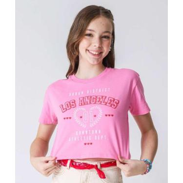 Imagem de Blusa Juvenil Cropped Estampado Marisa Tam 10 a 16 Ros-98106, 16, Rosa