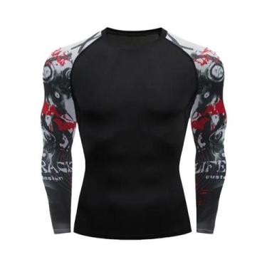 Imagem de Camiseta De Manga Longa MMA Para Homens Rashguard BJJ Jiu Jitsu Muay T