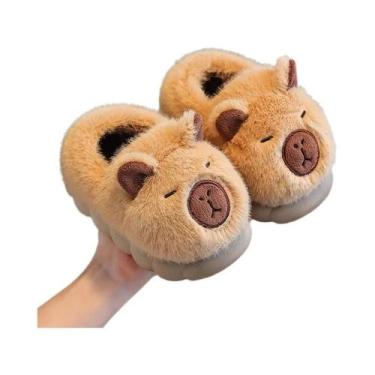 Imagem de Chinelos De Inverno Para Crianças Em Algodão Quente, Estilo Capivara, 