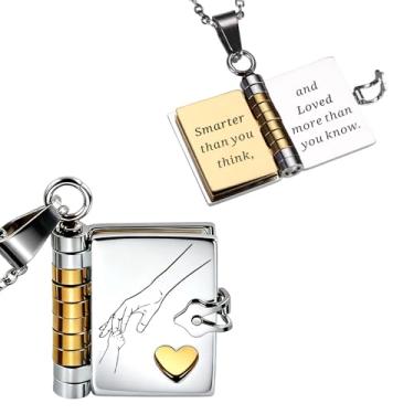 Imagem de Colar de livro para filha, presente de dia dos namorados para filha de mãe e pai, presente de dia dos namorados para meninas, presente de aniversário para crianças, adolescentes, colar com pingente de