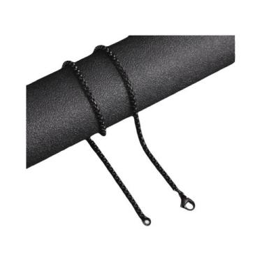 Imagem de Colar Masculino De Corrente Box Em Aço Inoxidável Preto E Dourado De 6