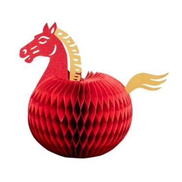 Imagem de Fancyes Centro de mesa em forma de favo de mel com cavalo, enfeite leve para decoração de primavera, ideal para mesas, prateleiras e escritórios, 13cmx32cm a