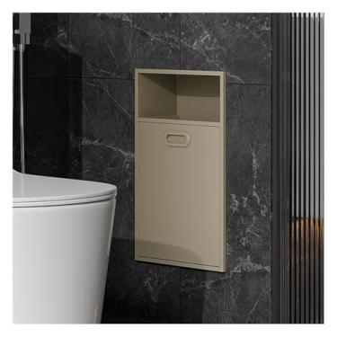 Imagem de Nicho de chuveiro de aço inoxidável verde claro, organizador de parede embutido com prateleira vertical de camada dupla, sem necessidade de azulejo, 30 x 50 x 14 cm - solução ideal para armazenamento