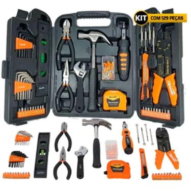 Imagem de Kit Ferramenta Jogo Com 129 Peças Com Parafusos