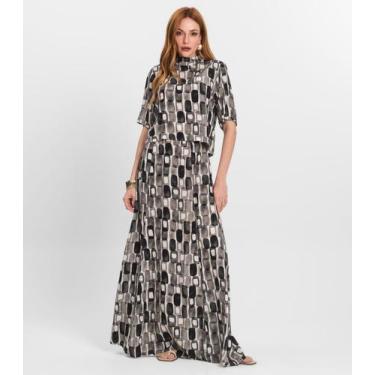 Imagem de Saia Longa Feminina Estampada Endless Preto, M, Preto