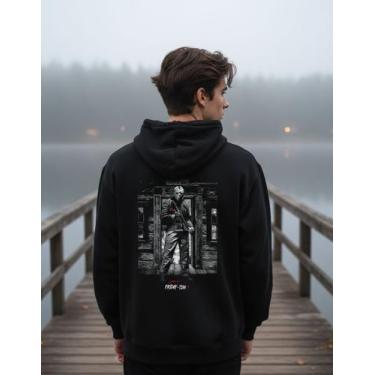 Imagem de Moletom Preto Jason Máscara Friday 13 Horror Geek Rock - NoBrand, Pret