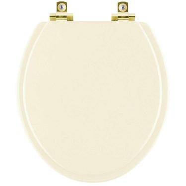 Imagem de Assento Sanitário Soft Close Diamantina Palha Para Vaso Icasa Com Ferragem Dourada