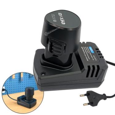 Imagem de Kit Carregador 12.6V 2A Bivolt com Bateria de Lítio 12V KIT102 KIT103 