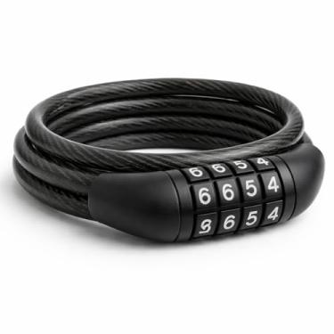 Imagem de Cadeado para Bicicletas Bike com Senha Numérica 4 Dígitos Trava de Segurança Para Bike Motos Com Cabo de Aço Reforçado 100cm Premium