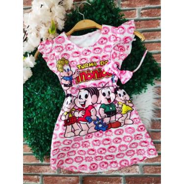 Imagem de Vestido Menina Infantil Luna Temático T Monica Rosa - AUREA, 03 anos a