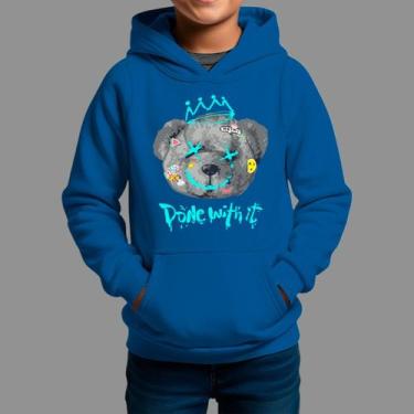 Imagem de Moletom Canguru Infanto Juvenil Algodão Moda De Rua Inverno Blusa De F