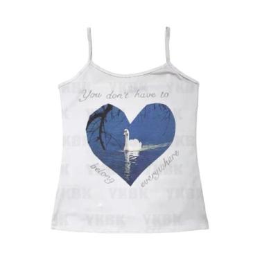 Imagem de Top Cropped Sem Mangas Com Estampa Punk Y2K Para Mulheres, Coração De 