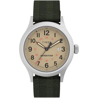 Imagem de Timex Relógio masculino Expedition North Sierra 40 mm - pulseira verde com mostrador natural prateado, Verde, One Size, Expedition North Sierra de 40 mm
