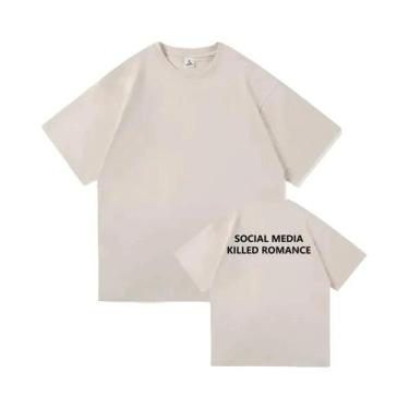 Imagem de Camiseta Estética De Algodão Para Homens E Mulheres, Camiseta Social C