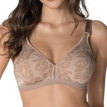 Imagem de Sutiã Olimpo Anizete Sustentação Sem Aro Feminino Demillus, Bege, Rosa