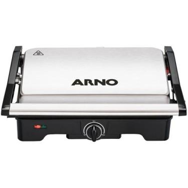 Imagem de Grill Arno Dual Inox SW332DB0/1 Antiaderente com Controle de Temperatu