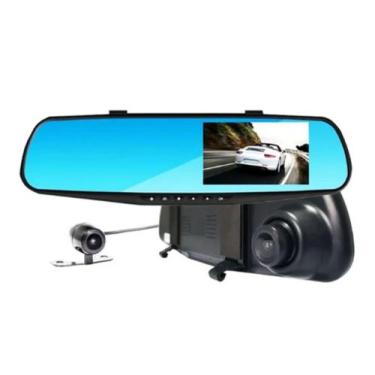 Imagem de Retrovisor Automotivo com Câmera de Ré e Frontal Tela 4.3 + DVR - Knup