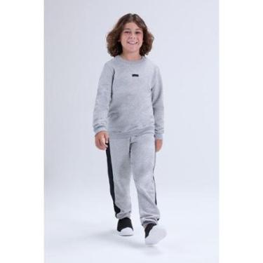 Imagem de Conjunto Infantil de Inverno Masculino Moletom com Faixa Lateral-Masculino
