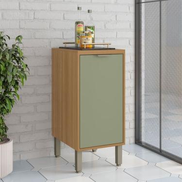 Imagem de Balcão de Cozinha 40 Cm Colors 1 Porta 100% Mdf Freijó/Alecrim - Kits Paraná