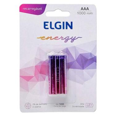 Imagem de Pilha Recarregável Elgin Palito AAA Energy com 2 Unidades