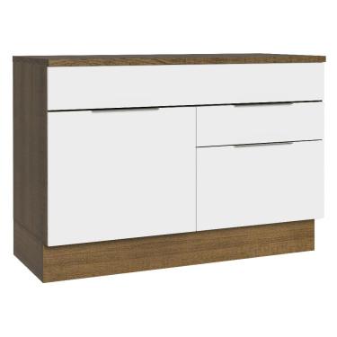 Imagem de Balcão Gabinete de Pia 120 cm 1 Portas e 2 Gavetas (Com Tampo) Stella Madesa