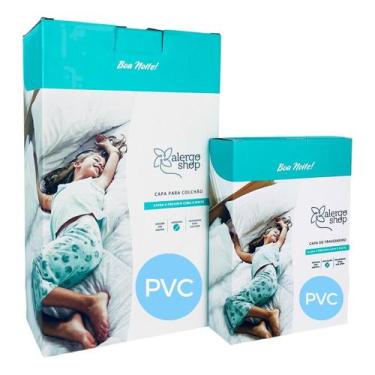 Imagem de Capa Antiacaro PVC Colchão Solteiro Alergoshop c/ Capa de Travesseiro
