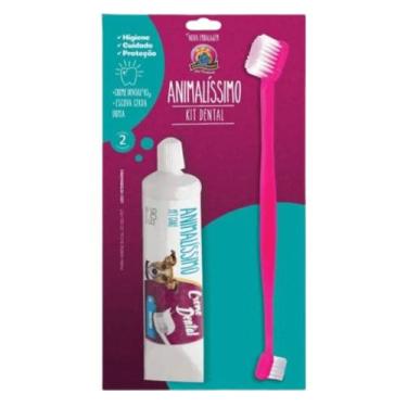Imagem de Kit Higiene Bucal com Creme Dental e Escova - ANIMALISSIMO