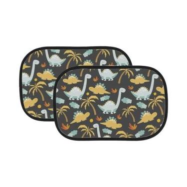 Imagem de Protetor Solar Colorido Para Carro Com Desenhos De Animais, Preto, Par