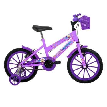 Imagem de Bicicleta Infantil Aro 16 Kiss Mtb 1v com V-brake Lilás Free Action