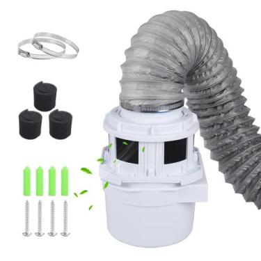 Imagem de Kit de Saída de Secadora 3-em-1 VIWINVELA Branco com Coletor de Fiapos
