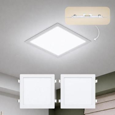 Imagem de Kit 3 Painel Led Plafon Aluminio Embutir 24w 6500K Branco Frio 29x29 Q