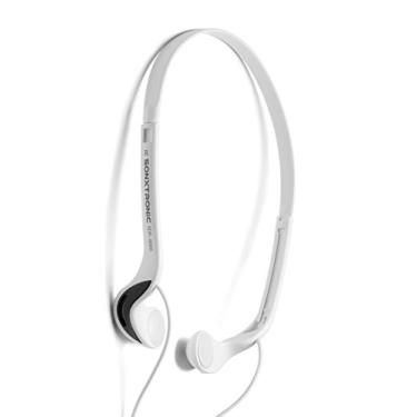 Imagem de SONXTRONIC Fones de ouvido para corrida com gelo branco Xdr-8001 vertical em orelha ultraleve (estilo mdr-w08l branco e prata)
