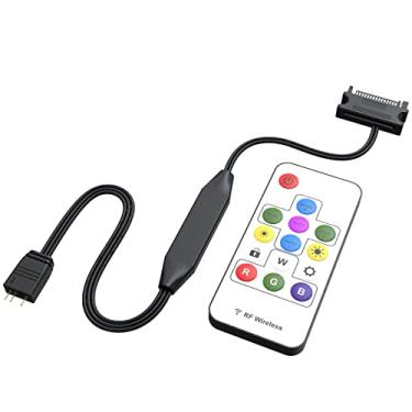 Imagem de Akasa Controlador RGB Endereçável (aRGB) Com Controle Remoto Vegas Mate | Controlador RGB endereçável manual com controle remoto | Conector macho SATA de 15 pinos para 3 pinos aRGB LED | Controle remoto de 14 teclas | Projetado para dispositivos 5V ARGB | AK-RLC-02