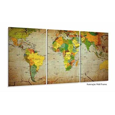 Imagem de Quadro decorativo Mapa Mundi Vintage - Tela em Tecido