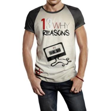 Imagem de Camiseta Raglan Masculina Fita 13 Reasons Why Ref:504 - Smoke