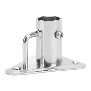 Imagem de Acouto Suporte de mastro de bandeira Suporte de montagem Suporte de mastro de bandeira 90 graus 1 polegada 316 Aço Inoxidável Soquete de Poste Base Triangular com Buttress para Navios Iates