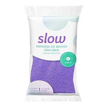 Imagem de Esponja de Banho Duo Face, Branco/Roxo, Lanossi Beauty & Care.
