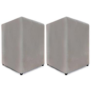 Imagem de Kit 2 Puffs Quadrado - Decorativo Cinza Suede 35x35x45cm Bf Colchões - Emcompre