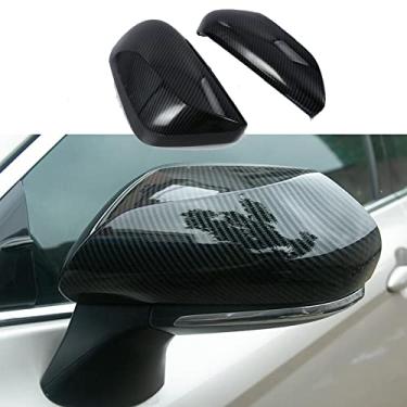 Imagem de Xodouhi Acabamento da tampa dos espelhos retrovisores ABS cor de fibra de carbono apto para Toyota Camry 2022 2021 2020 2019 2018 capa protetora (fibra de carbono A)