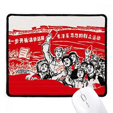 Imagem de Mousepad Red Flag Hat Mao Zedong Anthology borda costurada tapete de borracha para jogos
