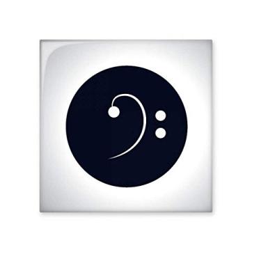 Imagem de White Music Bass Clef Azulejo de cerâmica preto brilhante para banheiro Cozinha Parede