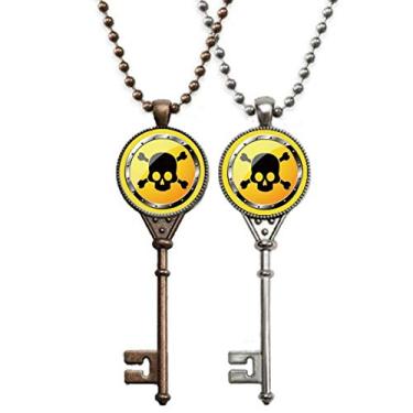 Imagem de OFFbb-USA Logotipo Fundo Amarelo, Substância Letal, Chaveiro Colar Pingente Joias Decoração Casal